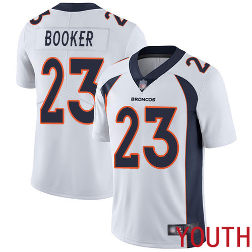 Youth Denver Broncos 23 Devontae Booker White Vapor Untouchable Limited Player Football NFL Jersey